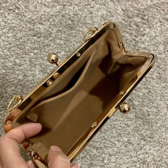 Handmade Genuine Leather Croc-Embossed Kisslock Clutch/Shoulder bag/Crossbody - Picture 13 of 16